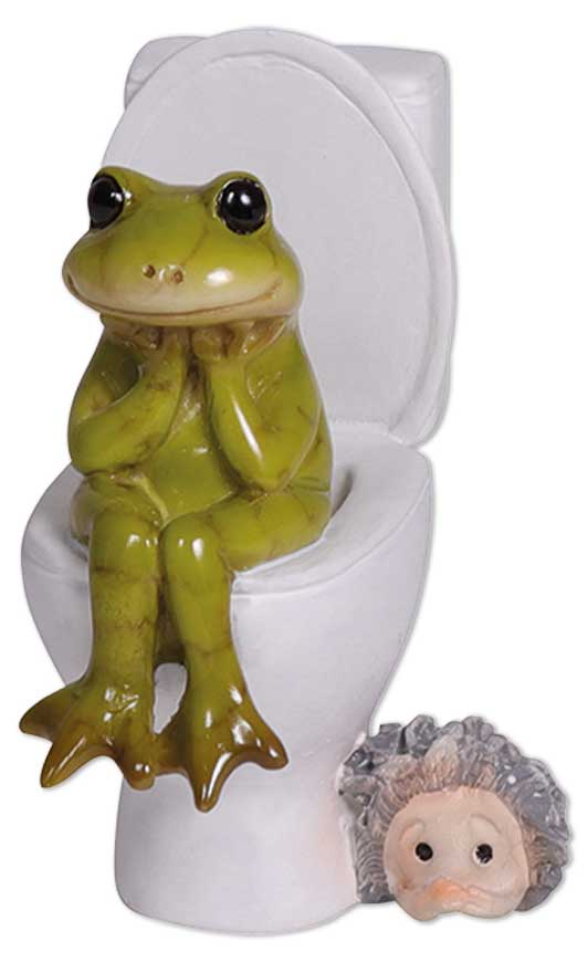 Frog Paulchen on toilet