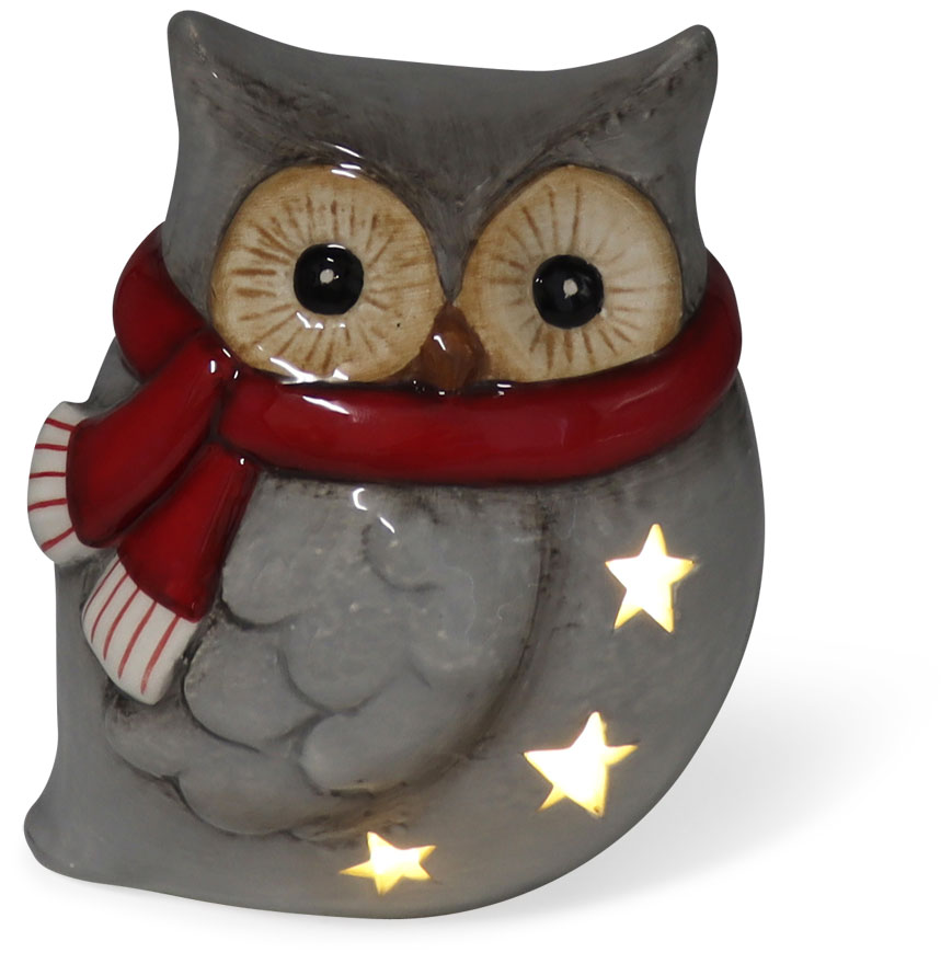 Owl Ingeborg gray, LED