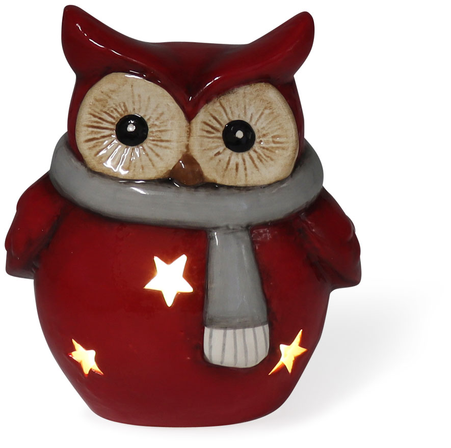 Owl Ingeborg red, LED