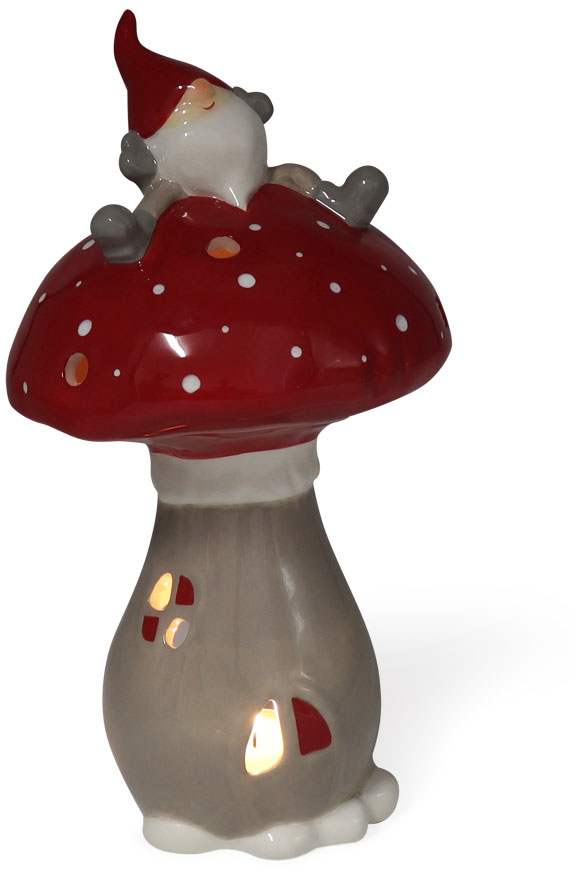 Tealight holder mushroom with dwarf