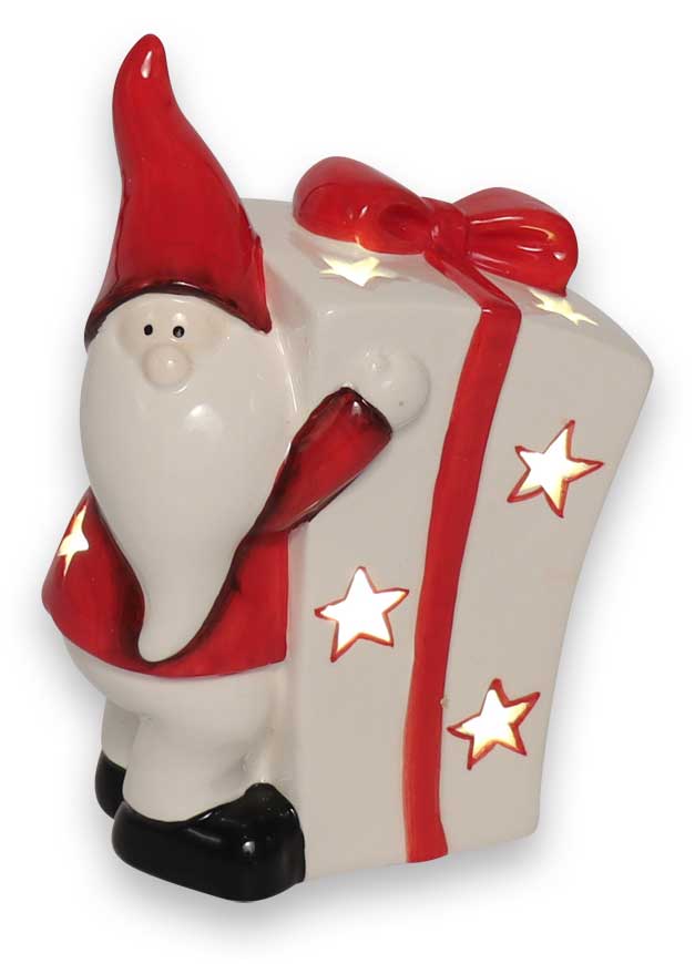 LED Santa Claus with gift