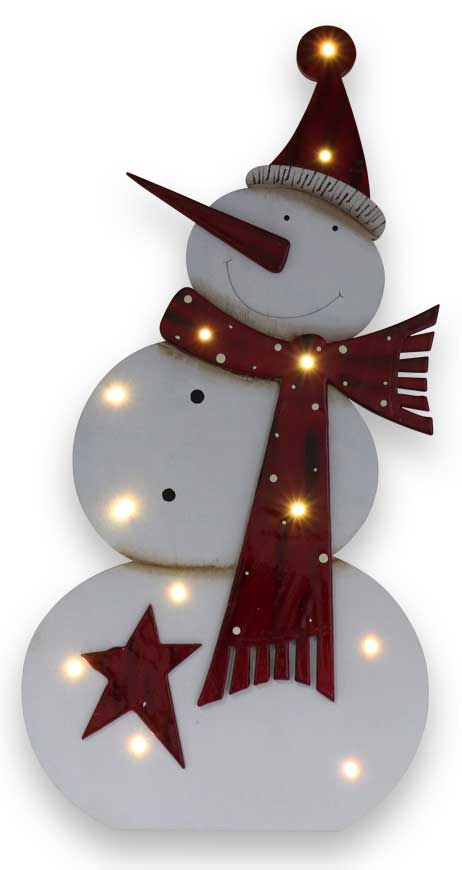 LED snowman, wood