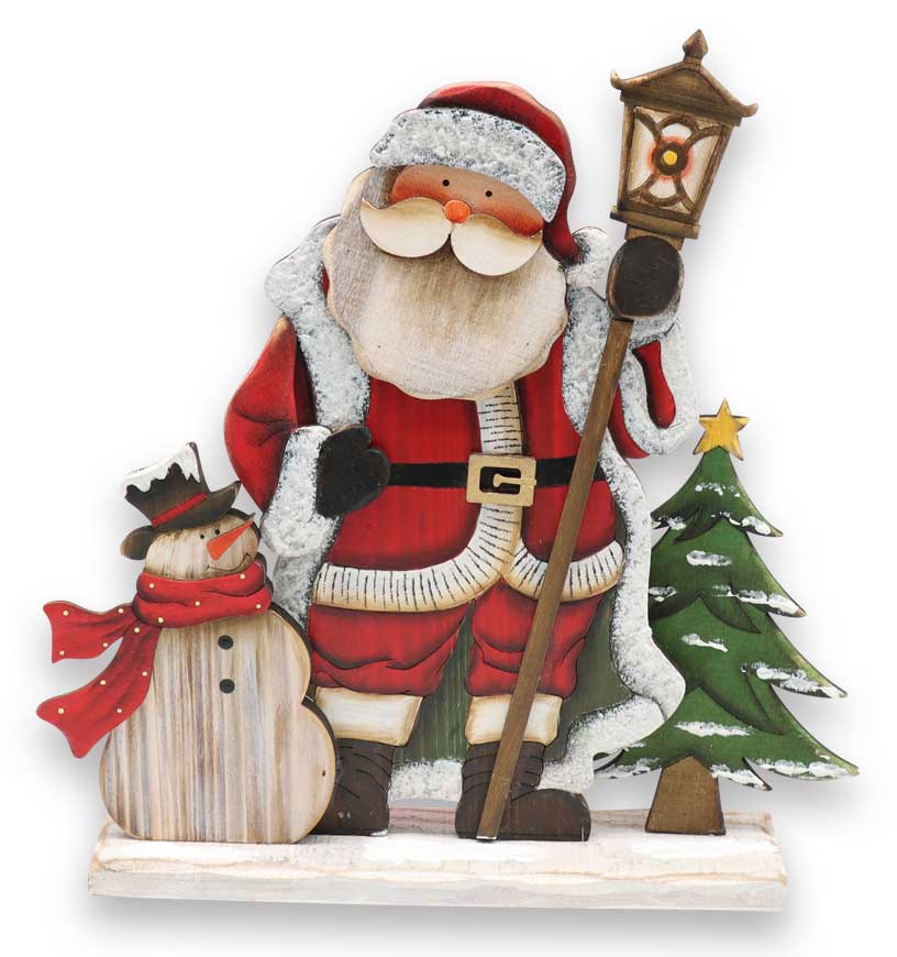 Decoration standee Santa Claus, wood