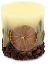 Scented candle cylinder Potpourri Fruits creme, vanilla flavour