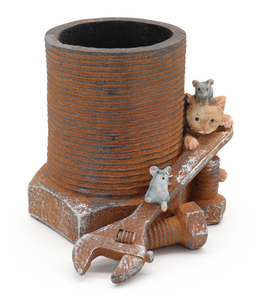 Machine builders "Tommy & Family Mouse", planter, pen holder, 