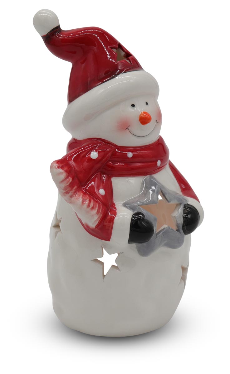 Tealight holder snowman "Basti", 