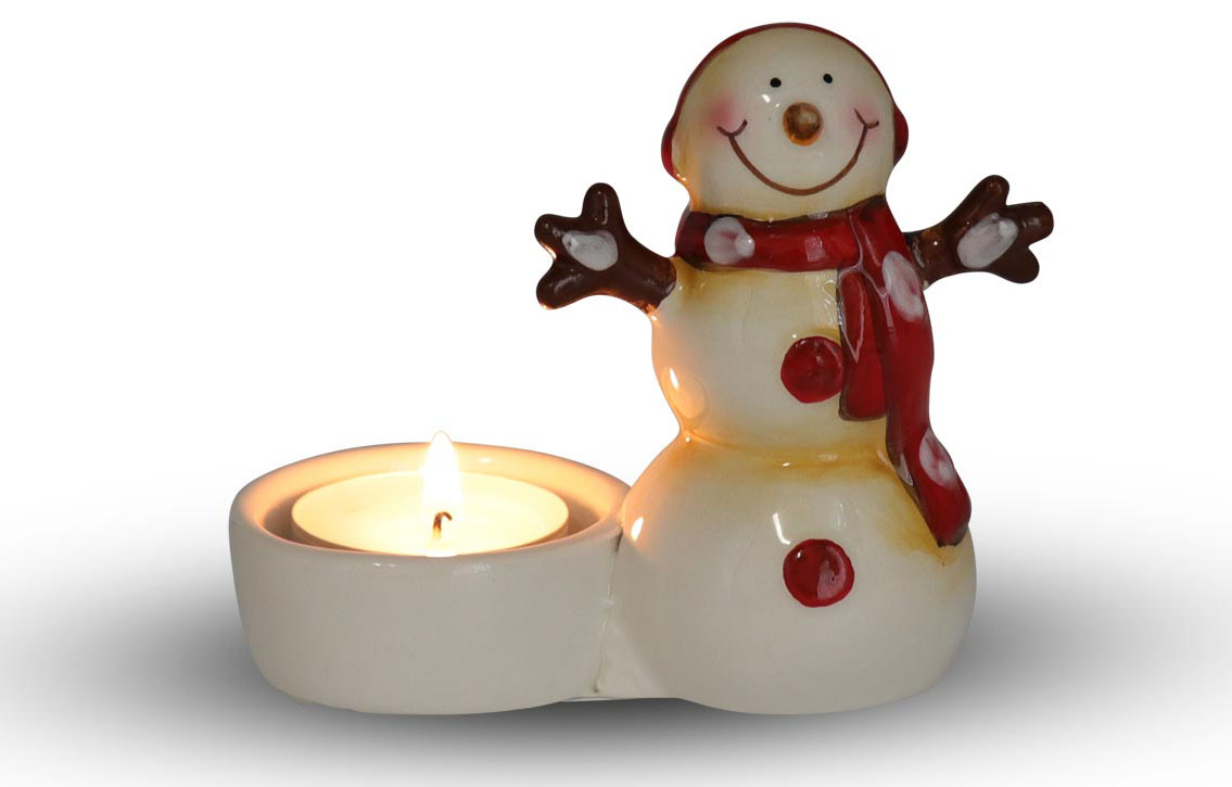 Tealight holder snowman "Bert", 